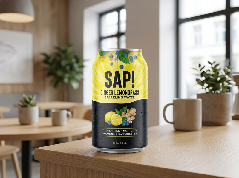 Sap Soda & Seltzer Ginger Lemongrass Sparkling Water